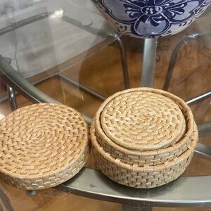 Woven Basket Coasters Set